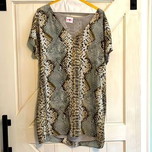 Buddy Love snakeskin mini dress.